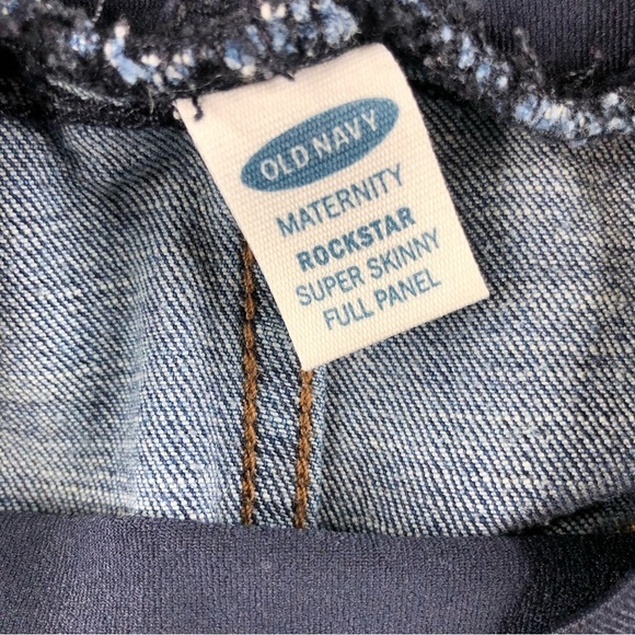 Old Navy Womens 10 Medium Wash Rockstar Super Skinny Full Panel Maternity Jeans - Picture 5 of 10